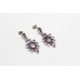 Earrings Silver 925 Sterling Dangle Drop Gift Women Purple Amethyst Stones A958